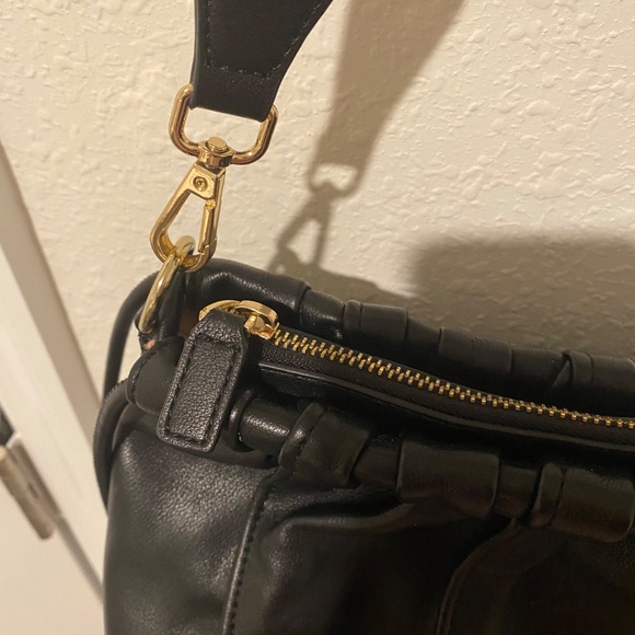 Marella Black Leather Zipper Close Handbag - Picture 6 of 11